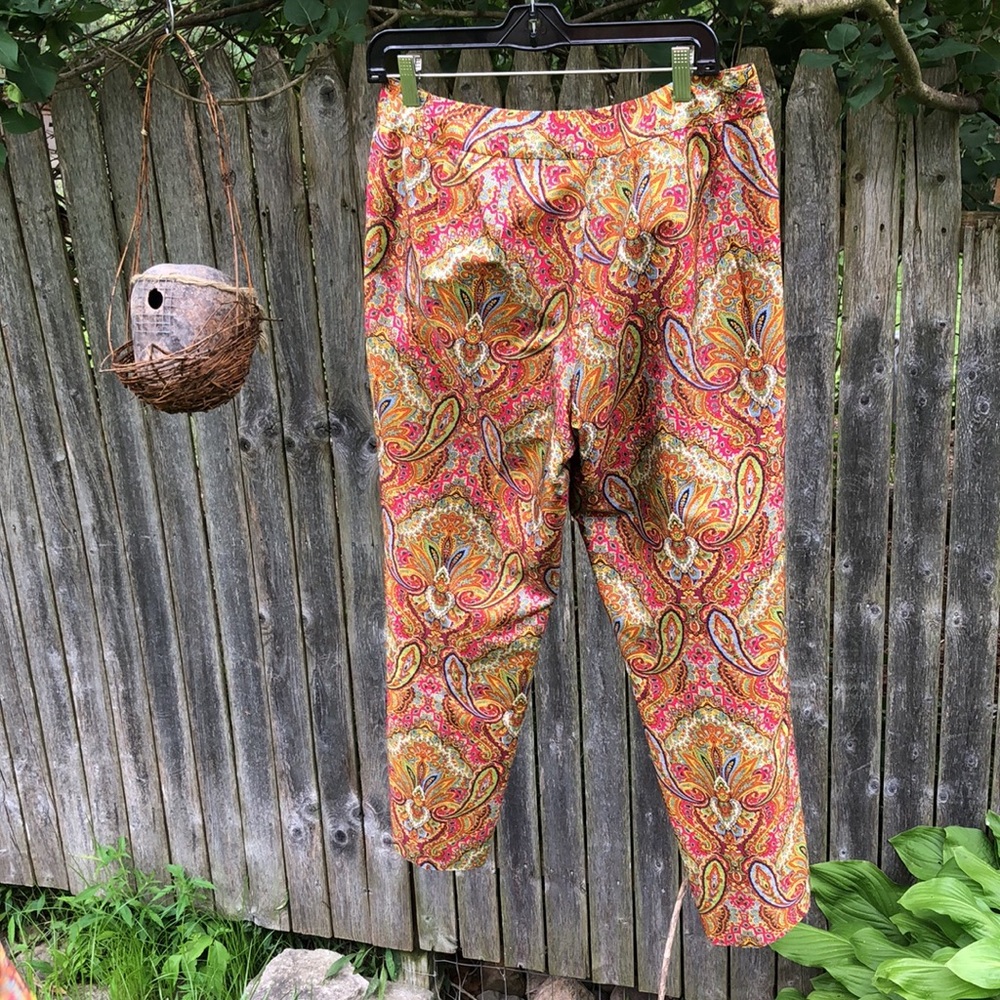 8 Silk Paisley Pants Audra Liz Claiborne - Picture 4 of 8